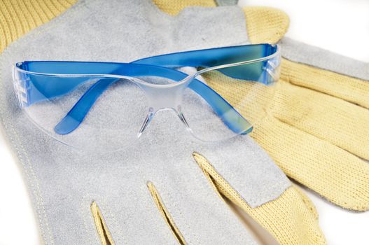 Safety clothing for person protect in a white background