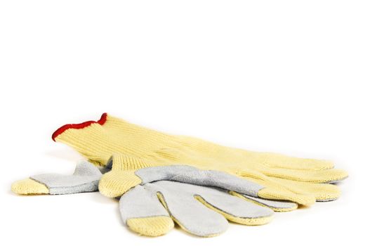 Safety clothing for person protect in a white background