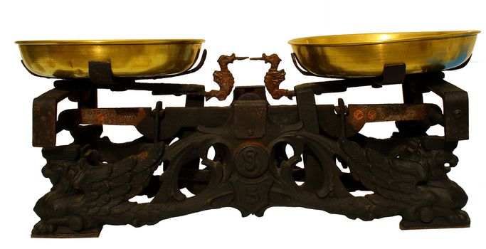 old black  balance on white background