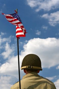 American Soldier - Soldier with American flag