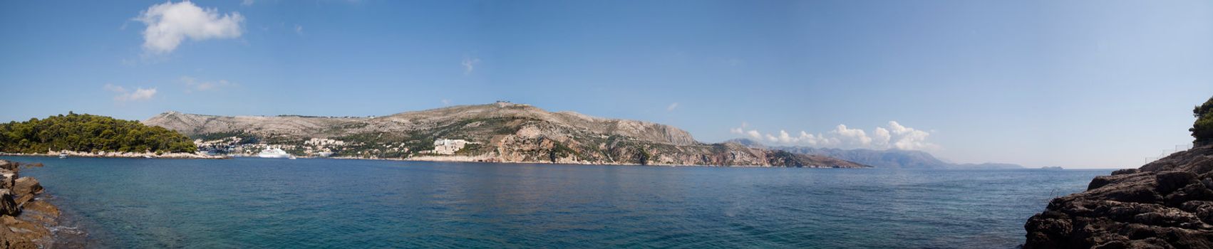 A panoramic view of the hill side in Dubrovnik, Croatia