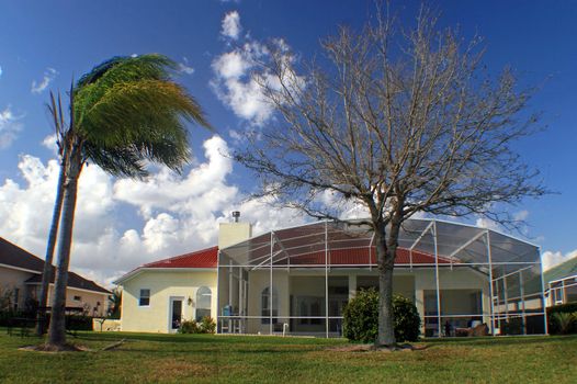 A back exterior of a Florida home.