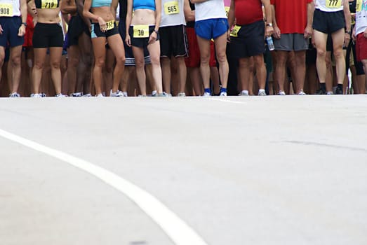 Big running race at the starting line.