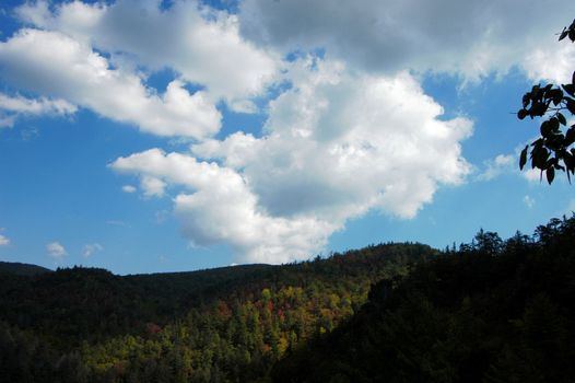 A view of the North Carolina Mountains in the early fall of the year.