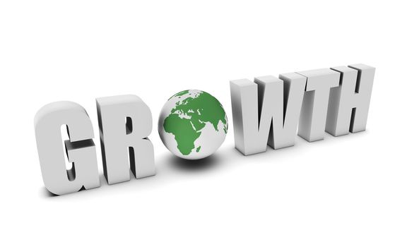 Global Growth Concept in 3d of a Country