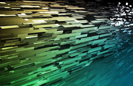 Abstract Geometric Background with a 3d Data Art