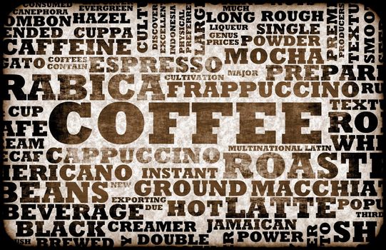 Coffee Menu Choices as a Creative Background  