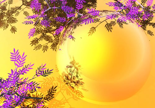 abstract creative symbolic image of the golden background with vegetation