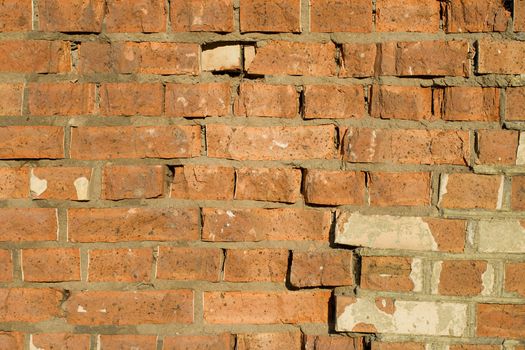 close-up old brickwork texture