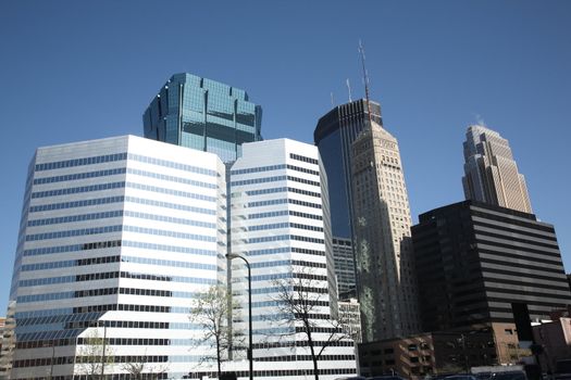 Minnesota city downtown skyscrapers