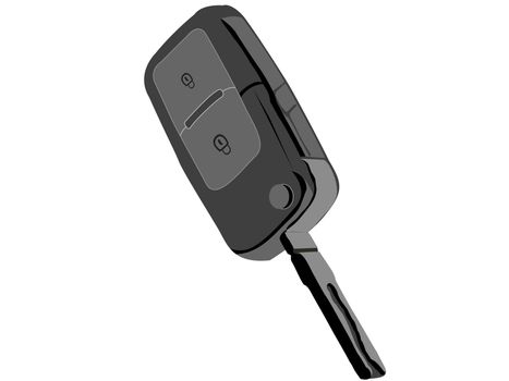 electronic key on white background