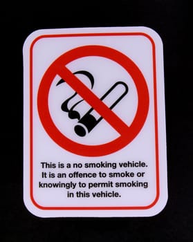 No smoking sign on a black background