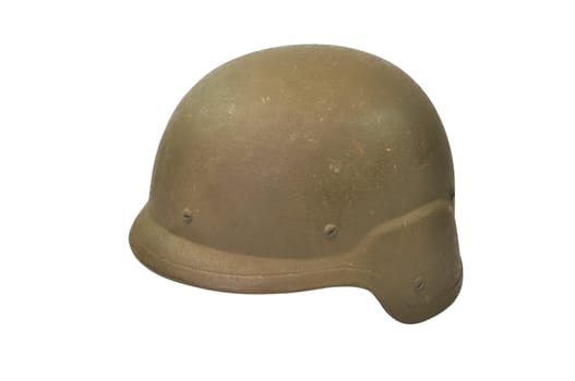 Kevlar army helmet isolated on white background with clipping path.