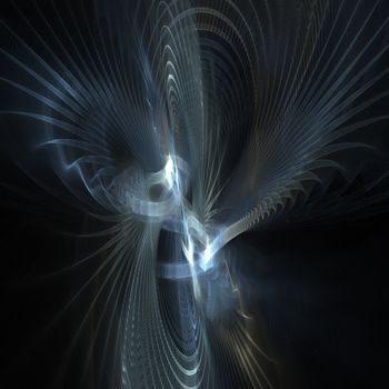Abstract fractal background. Computer generated graphics. Light waves.