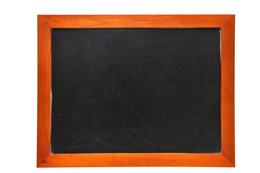 Blank chalkboard isolated on white background with clipping path.