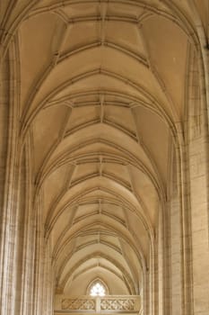 Ceiling of Arch from inside a church near Prague, Czech Republic