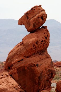 Balancing Rock in Valley of Fire State Park near Las Vegas, Nevada