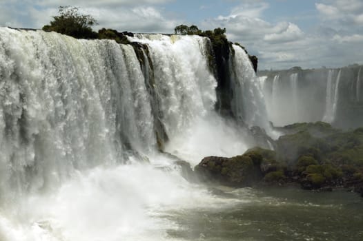 A plendid view of Iguazu Falls in South America on the Brazil side