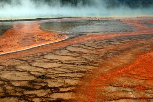 Area of Yellowstone National Park with Orange Minerals