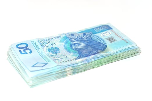 Banknotes 50 PLN. Polish currency. Banknoty 50 zlotowe. Polska waluta.