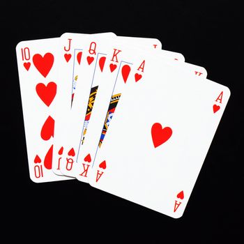 card game with aces on black background