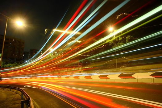 highway light trails