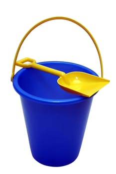 Sand pail and shovel with clipping path.