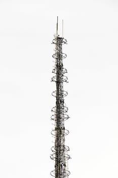 communication tower isolated in white background
