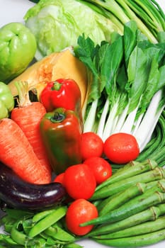 close up of newly harvested vegetables from farm
