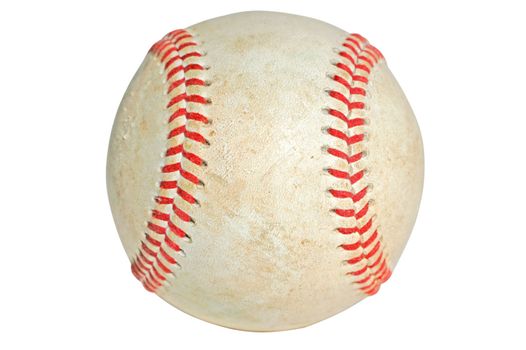 Old baseball with clipping path.