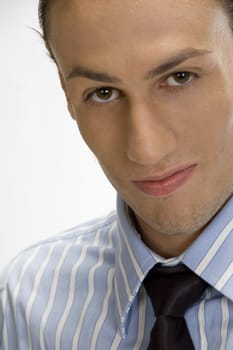 close up young businessman posing