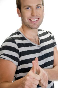 portrait of happy male model on an isolated white background