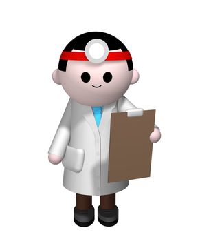 illustration of a Doctor holding a clipboard 