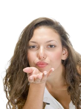 portrait of beautiful model posing with hands