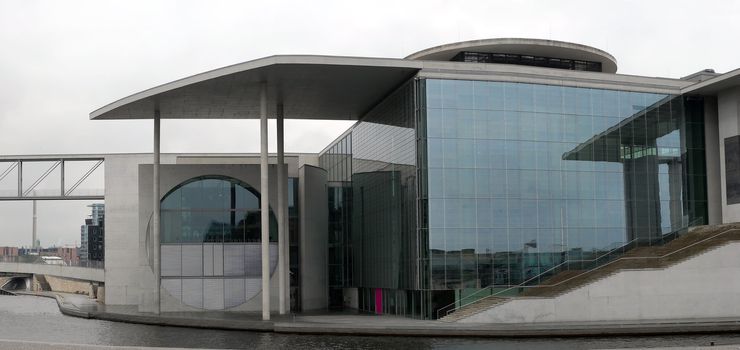 Modern architecture in Berlin. New bundestag government offices on the river Spree.