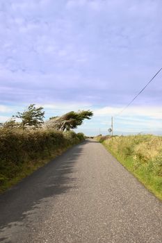 a windy coastal road on the west coast of ireland