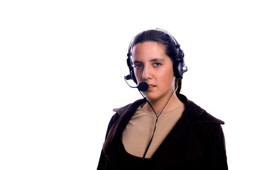 young woman in a call center