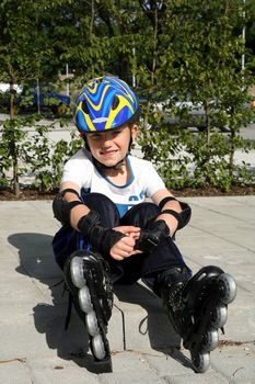 Roller young boy - after training.