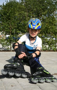 Roller young boy - after training.