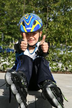 Roller young boy - after training.