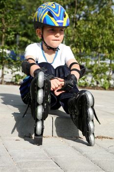 Roller young boy - after training.