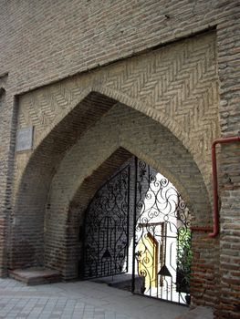 The door of the ancient church in Tbilisi