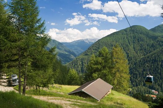 summer view of Pejo valley, Trentino, Italy