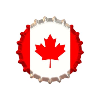 An illustration of a bottle cap with a country sign Canada