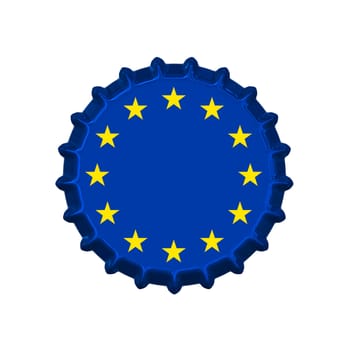 An illustration of a bottle cap with the Europe Union sign