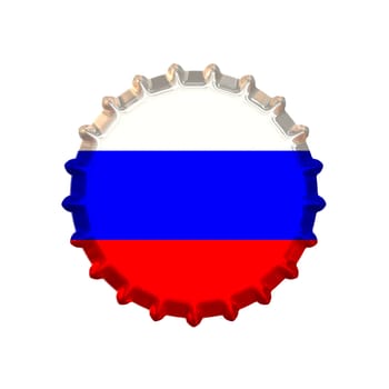 An illustration of a bottle cap with a country sign Russia