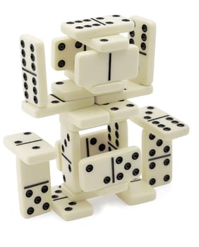 The figure of dominoes isolated on a white background