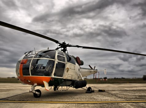 MALTA - SEPTEMBER 30 2008 - Malta Air Squadron Alouette helicopter during the static display