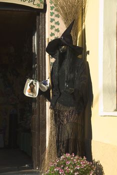 black dress for witch near a shop of costume in italy