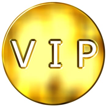 3d golden framed VIP isolated in white